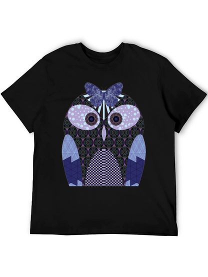 Artistic Owl Graphic Tee - Mens Black T-Shirt