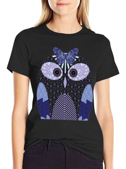 Artistic Owl Graphic Tee - Mens Black T-Shirt