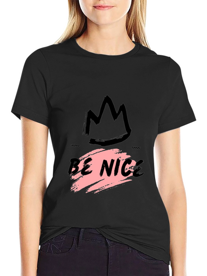 Be Nice Crown Graphic Black T-Shirt