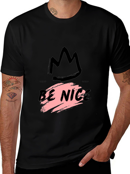 Be Nice Crown Graphic Black T-Shirt