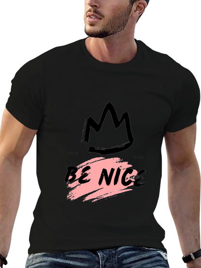 Be Nice Crown Graphic Black T-Shirt