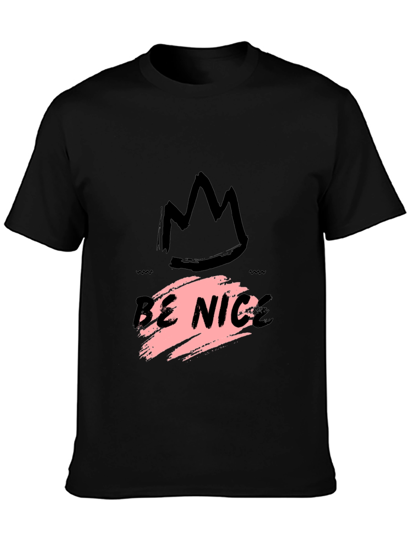 Be Nice Crown Graphic Black T-Shirt