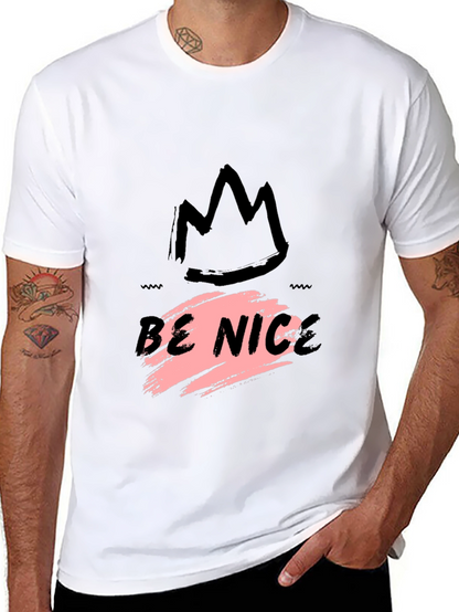 Be Nice Crown Graphic Black T-Shirt