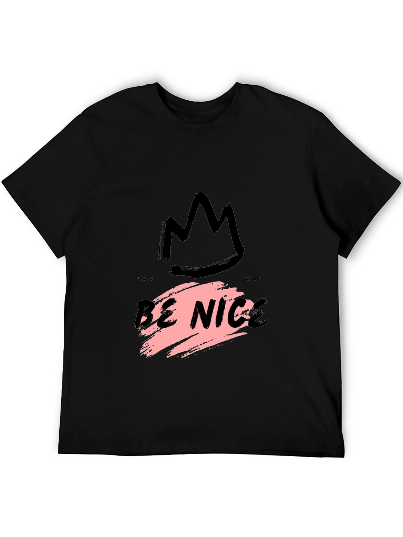 Be Nice Crown Graphic Black T-Shirt