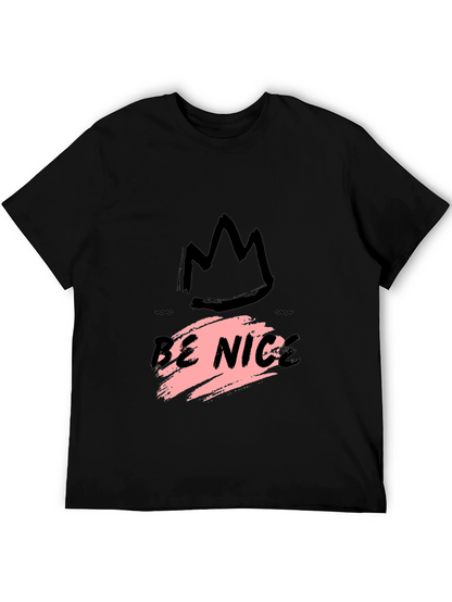 Be Nice Crown Graphic Black T-Shirt