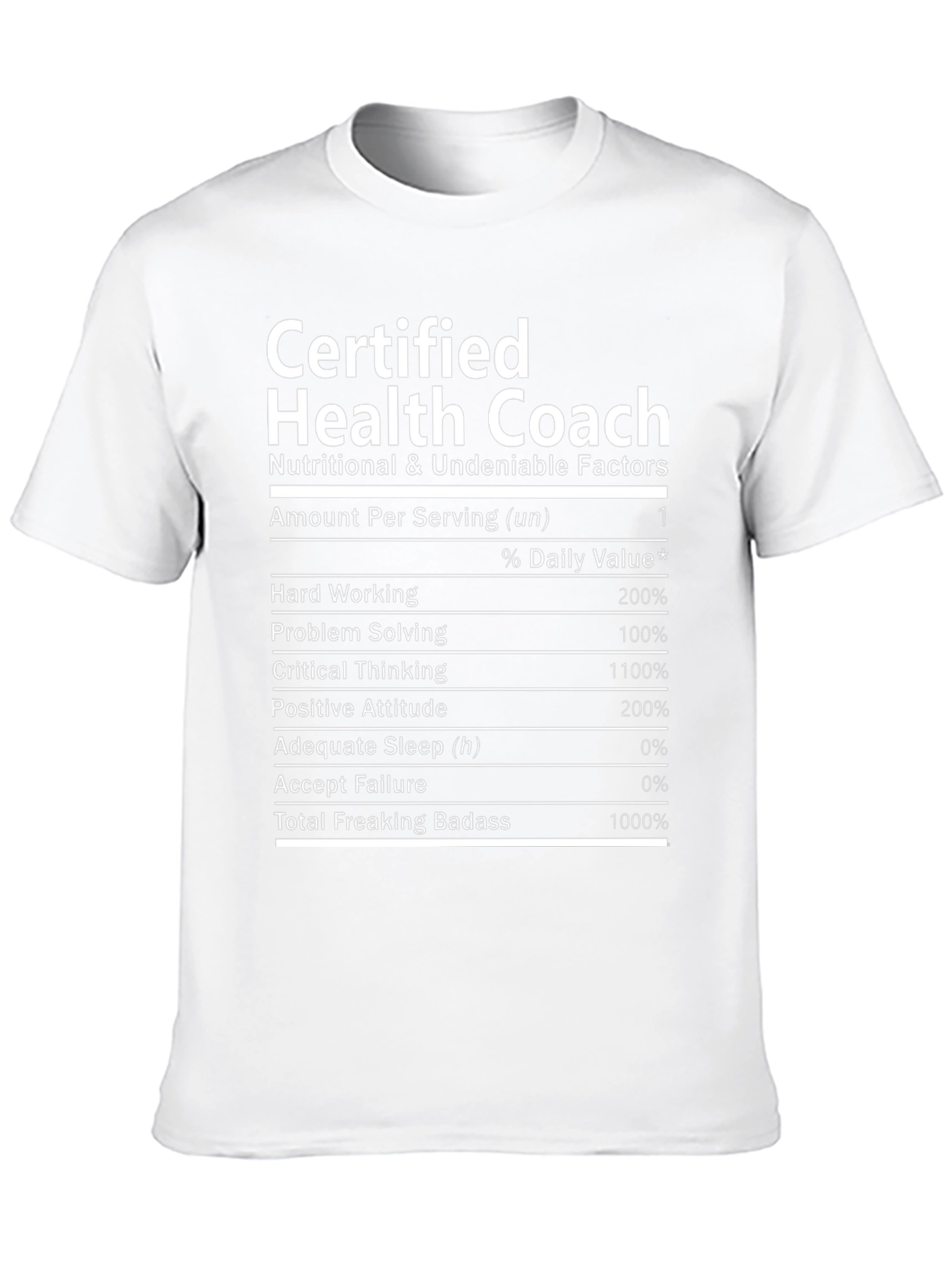 Certified Health Coach Nutrition Facts T-Shirt