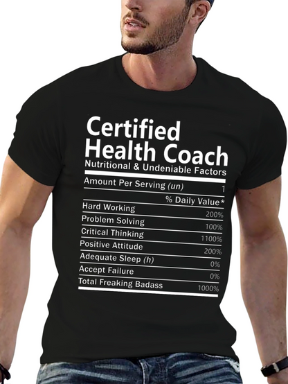 Certified Health Coach Nutrition Facts T-Shirt