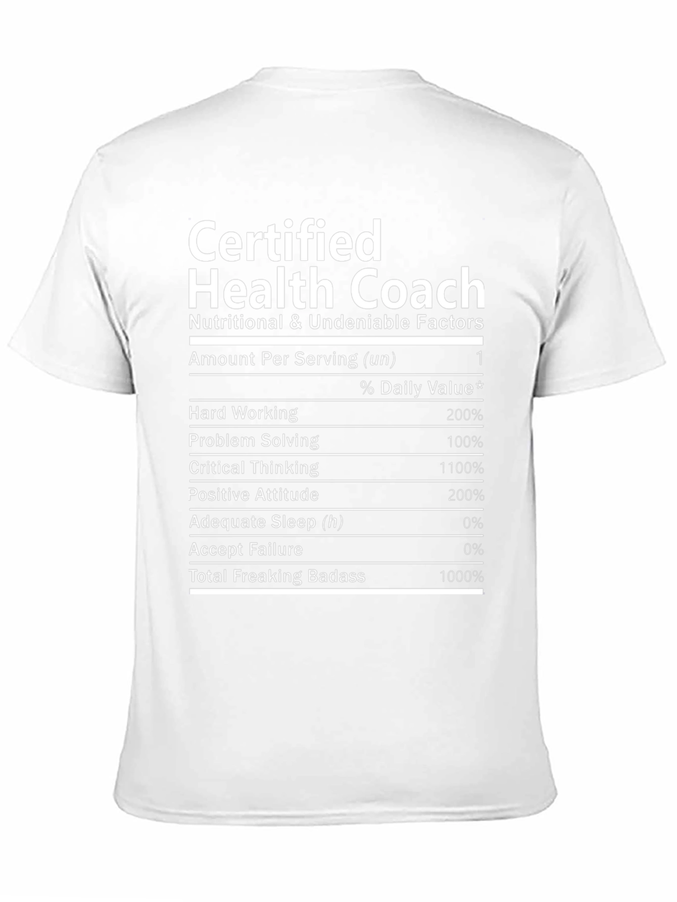 Certified Health Coach Nutrition Facts T-Shirt