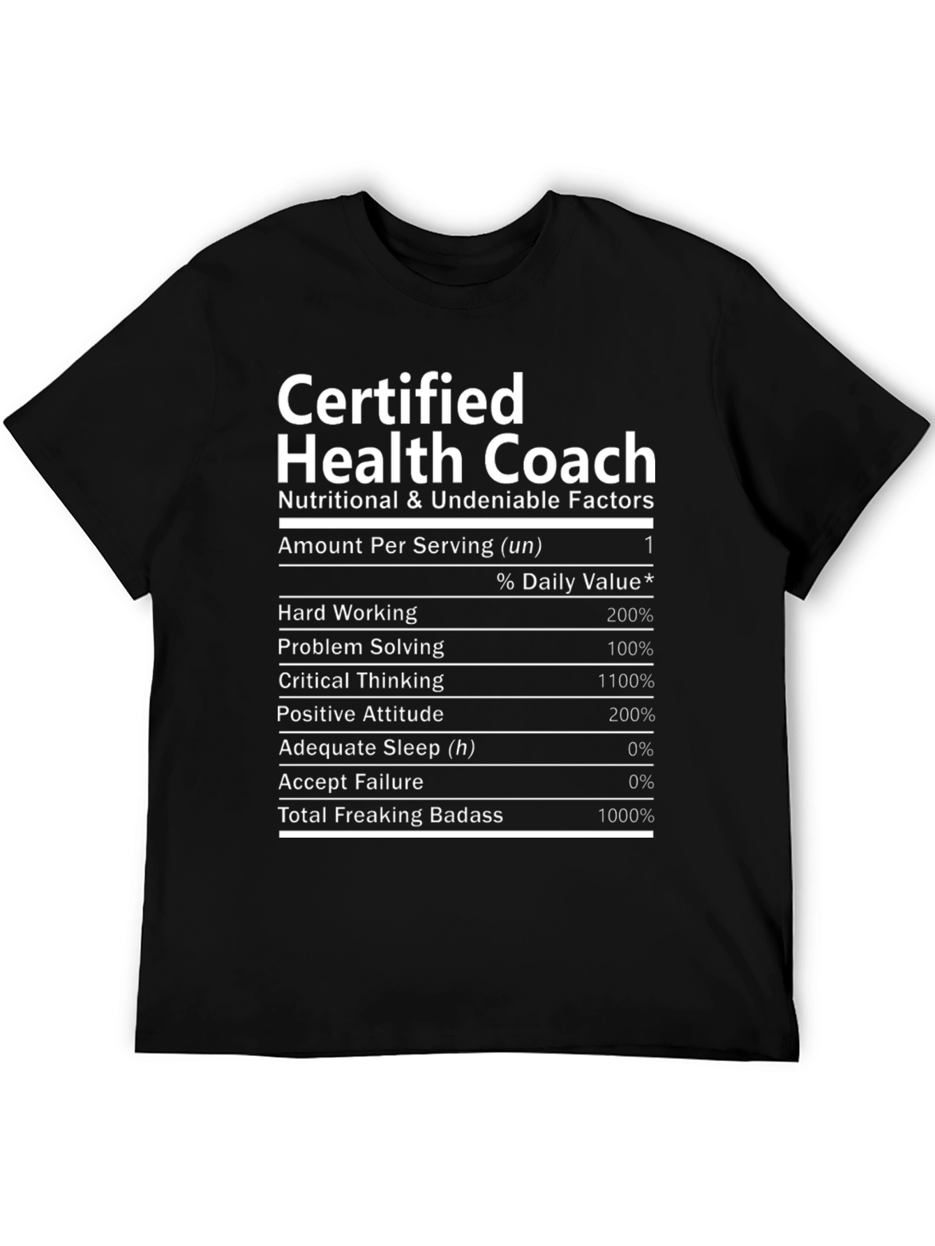 Certified Health Coach Nutrition Facts T-Shirt
