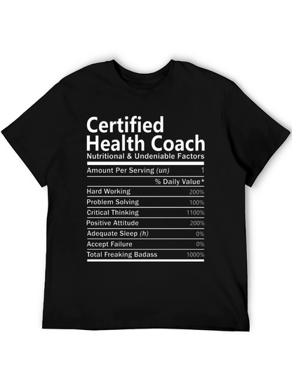 Certified Health Coach Nutrition Facts T-Shirt