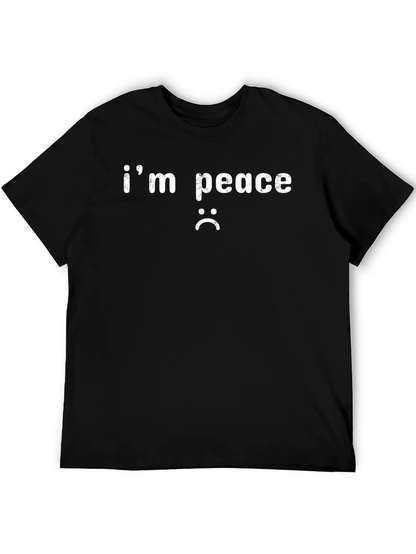 Im Peace Unhappy Face Black T-Shirt