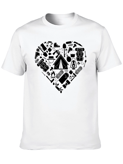 Camping Heart Graphic T-Shirt - Outdoor Adventure Tee