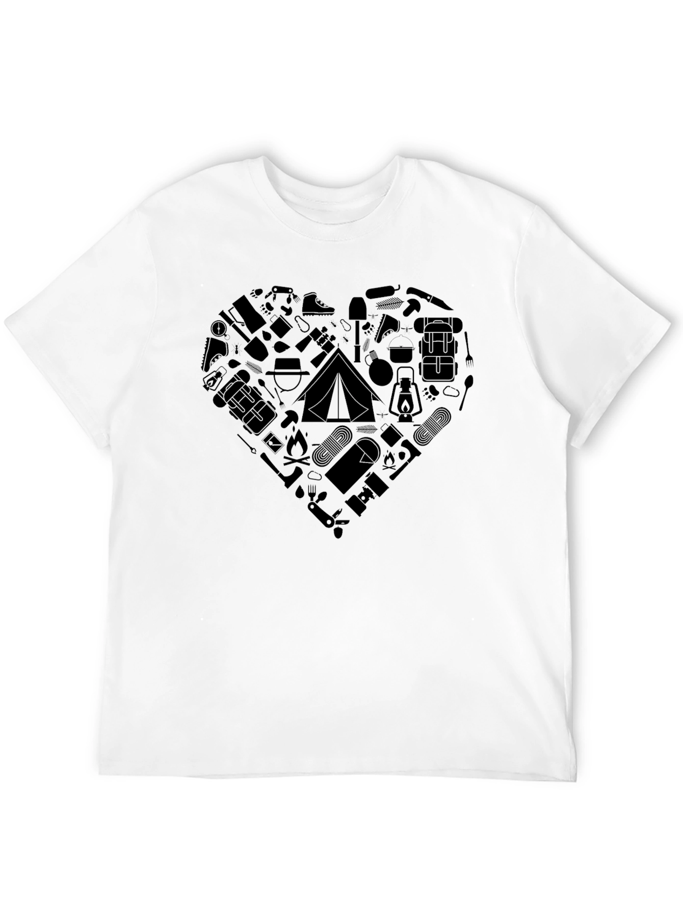 Camping Heart Graphic T-Shirt - Outdoor Adventure Tee