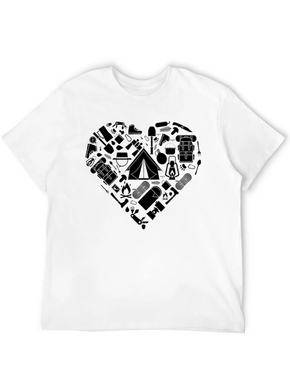 Camping Heart Graphic T-Shirt - Outdoor Adventure Tee