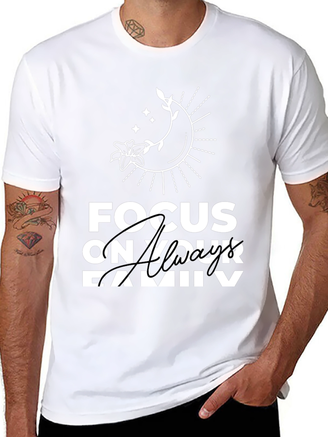 Focus On Your Family T-Shirt - Stylish Graphic Tee