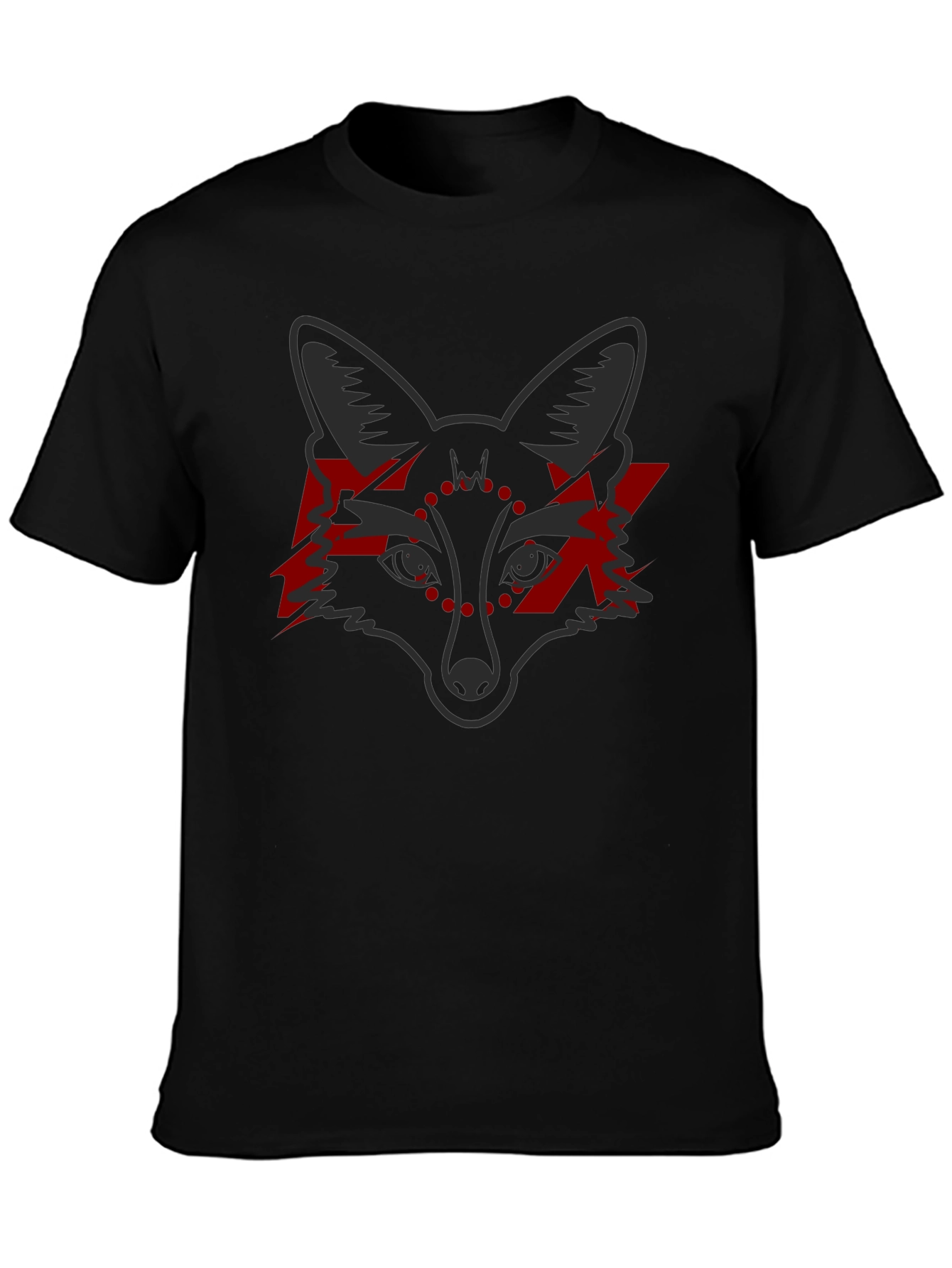 Fox Graphic Tee - Edgy Red Lightning Design