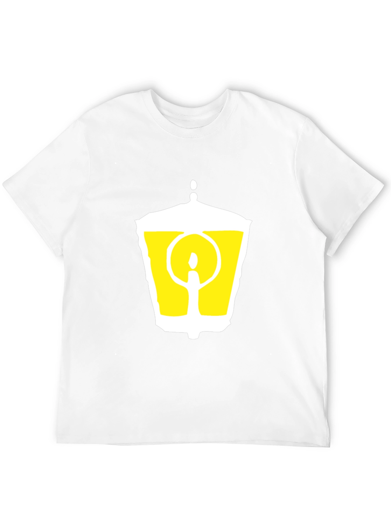 Black T-Shirt with Graphic Lantern Design