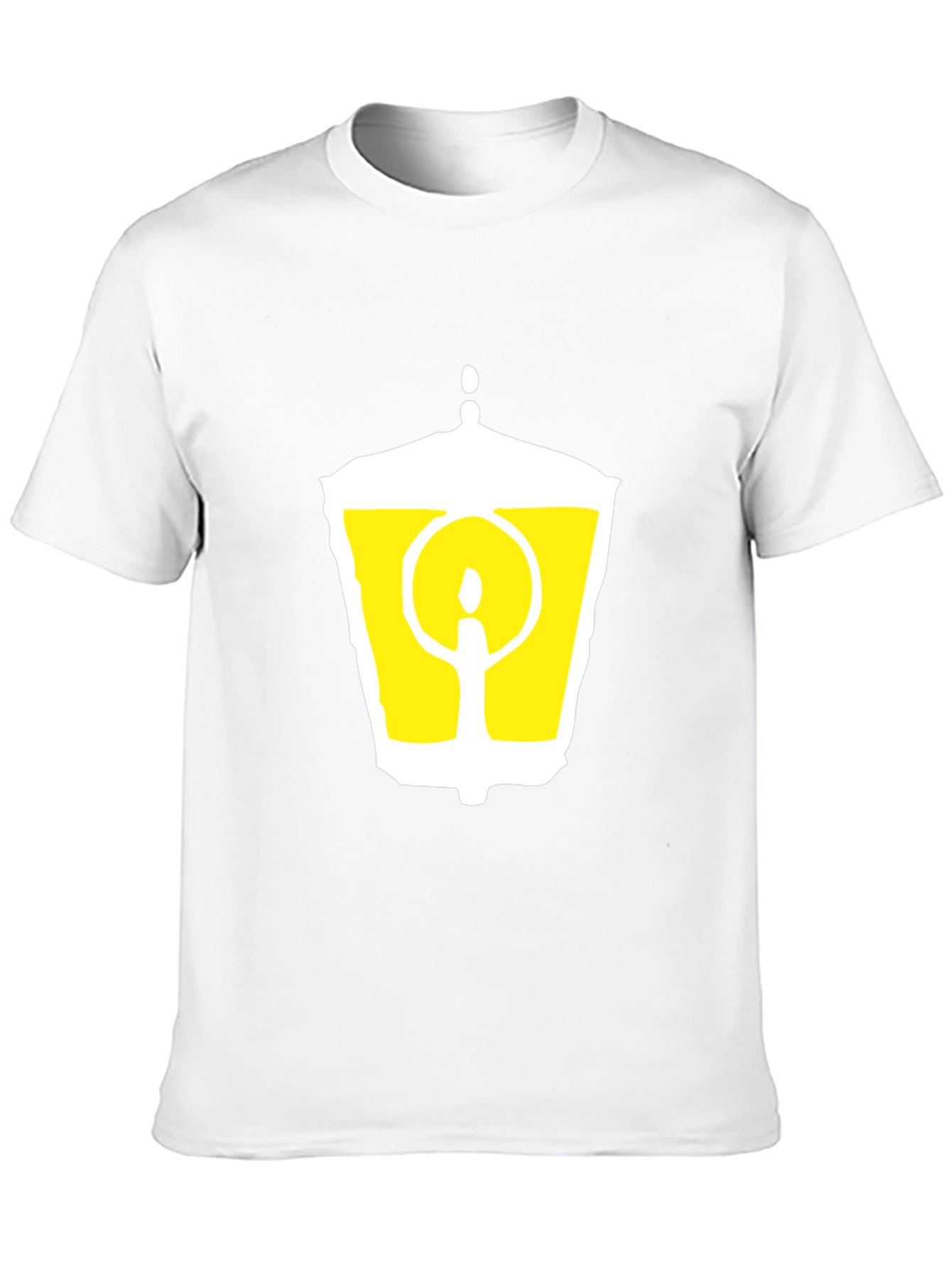 Black T-Shirt with Graphic Lantern Design