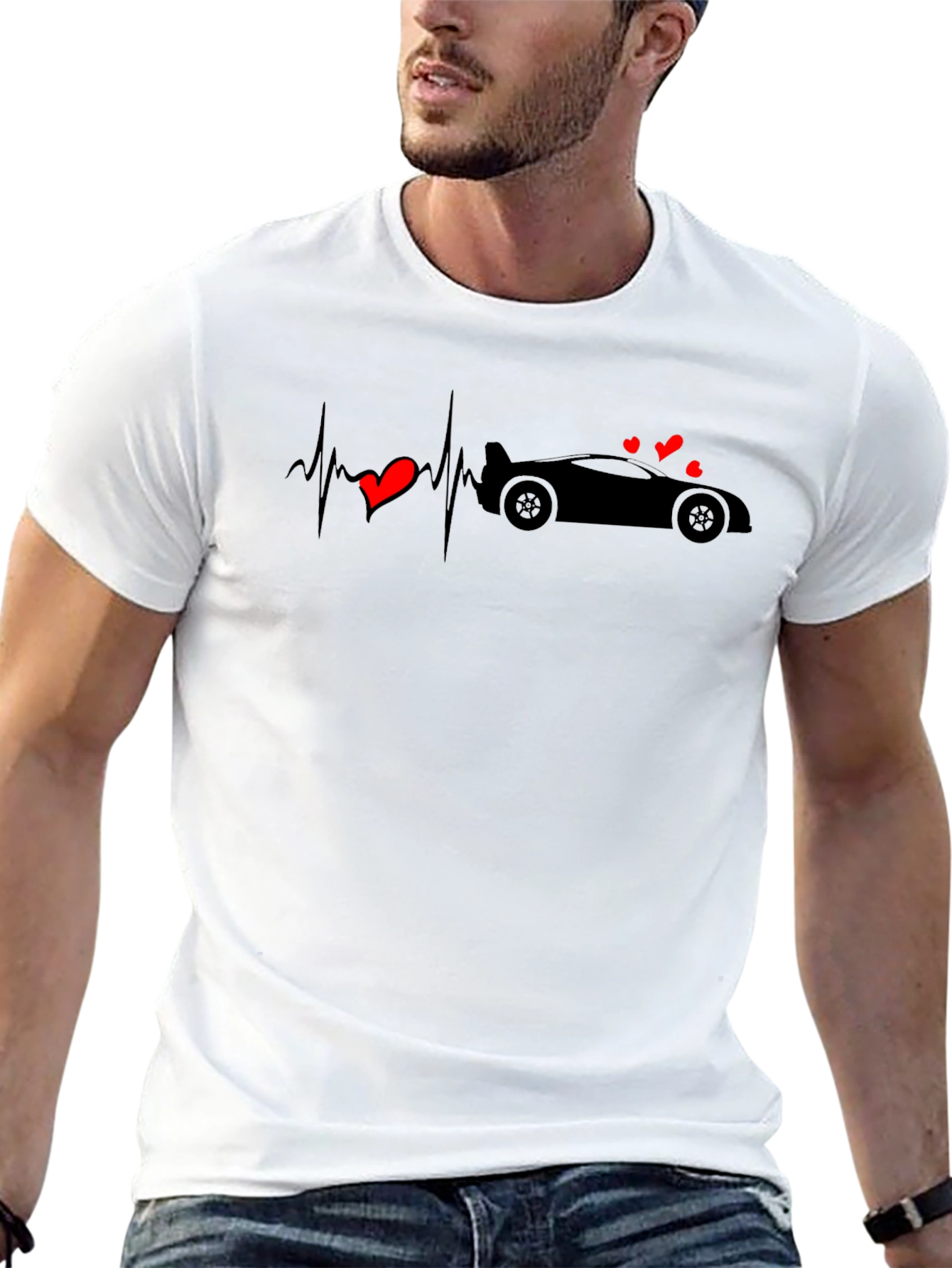 Car Heartbeat T-Shirt - Love Cars Graphic Tee
