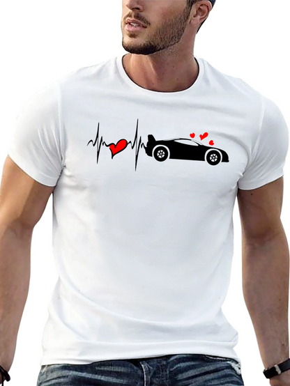 Car Heartbeat T-Shirt - Love Cars Graphic Tee