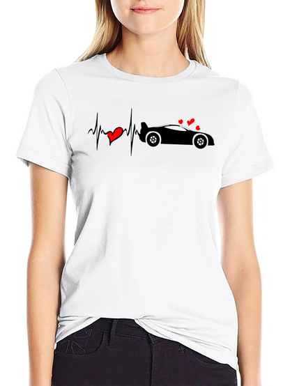 Car Heartbeat T-Shirt - Love Cars Graphic Tee