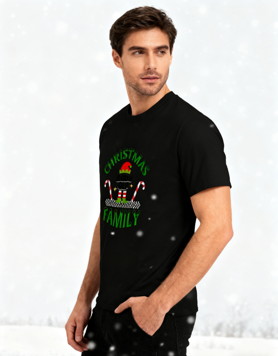 Christmas Baby Elf Family T-Shirt - 100% Cotton, Festive Christmas Tee for Holiday & Casual Occasions