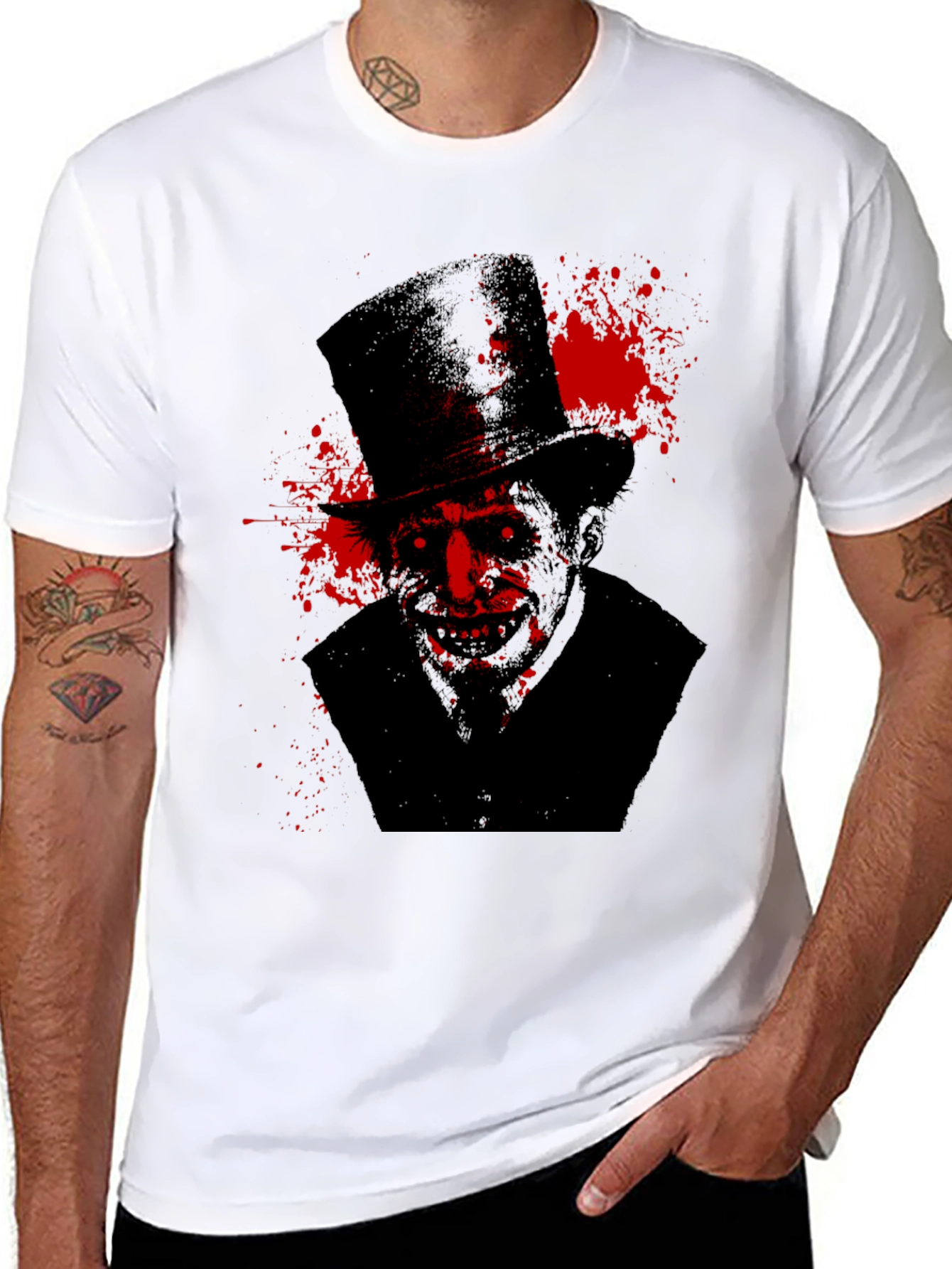 Creepy Top Hat Man Graphic Tee
