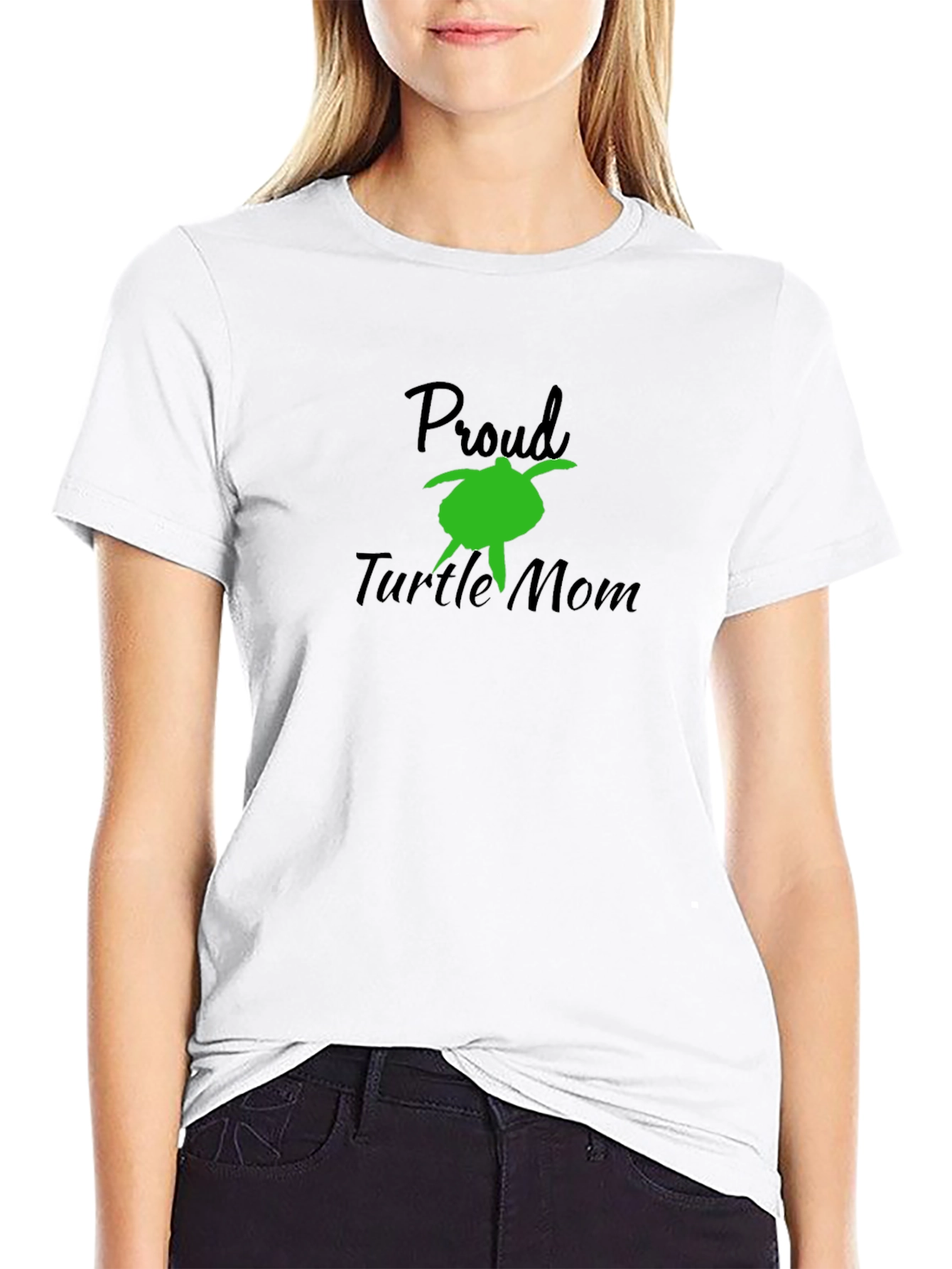 Proud Turtle Mom Black T-Shirt