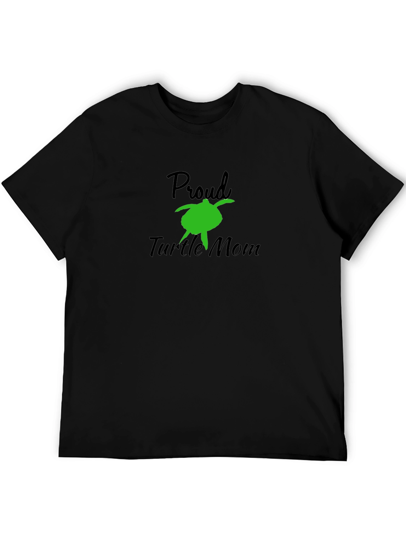 Proud Turtle Mom Black T-Shirt