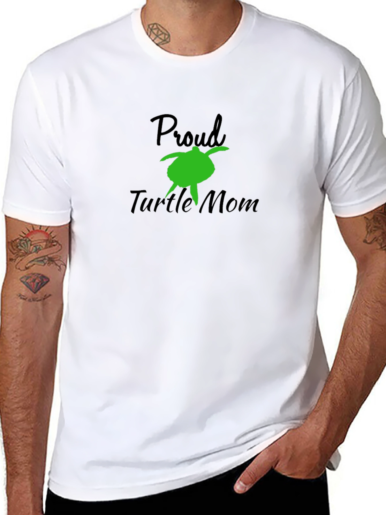 Proud Turtle Mom Black T-Shirt