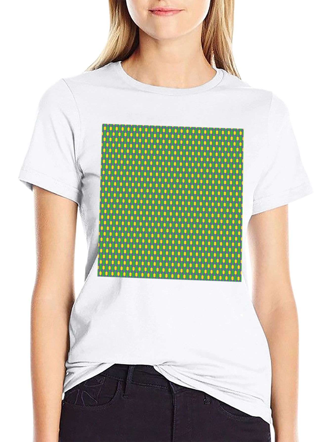 Green and Yellow Patterned T-Shirt