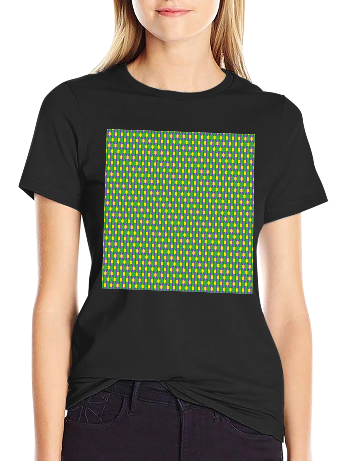 Green and Yellow Patterned T-Shirt