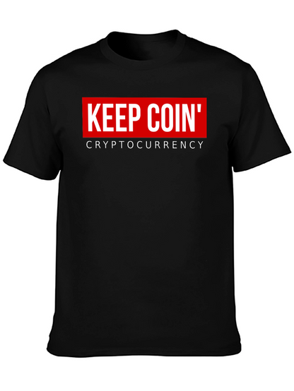 Keep Coin Cryptocurrency Black Graphic T-Shirt