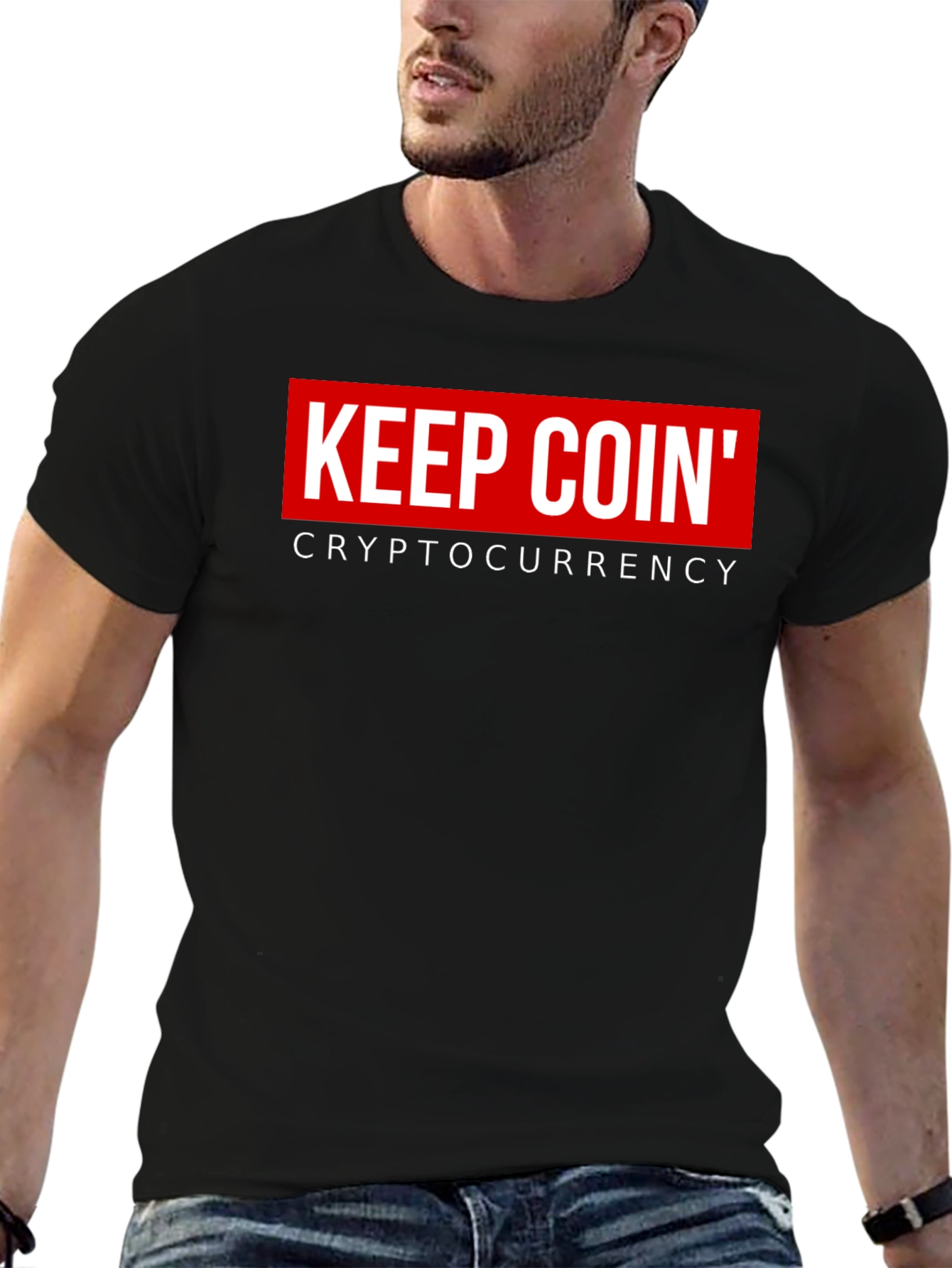 Keep Coin Cryptocurrency Black Graphic T-Shirt