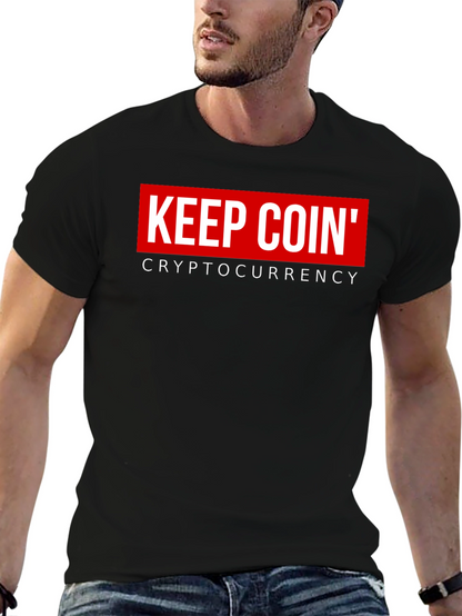 Keep Coin Cryptocurrency Black Graphic T-Shirt