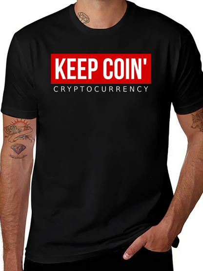 Keep Coin Cryptocurrency Black Graphic T-Shirt
