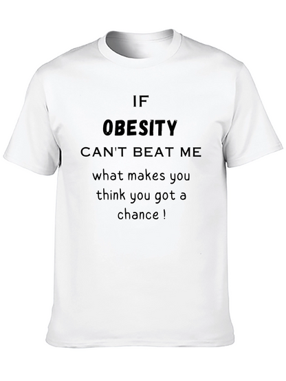 Obesity Cant Beat Me Graphic Tee