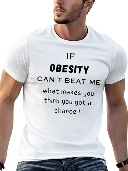 Obesity Cant Beat Me Graphic Tee