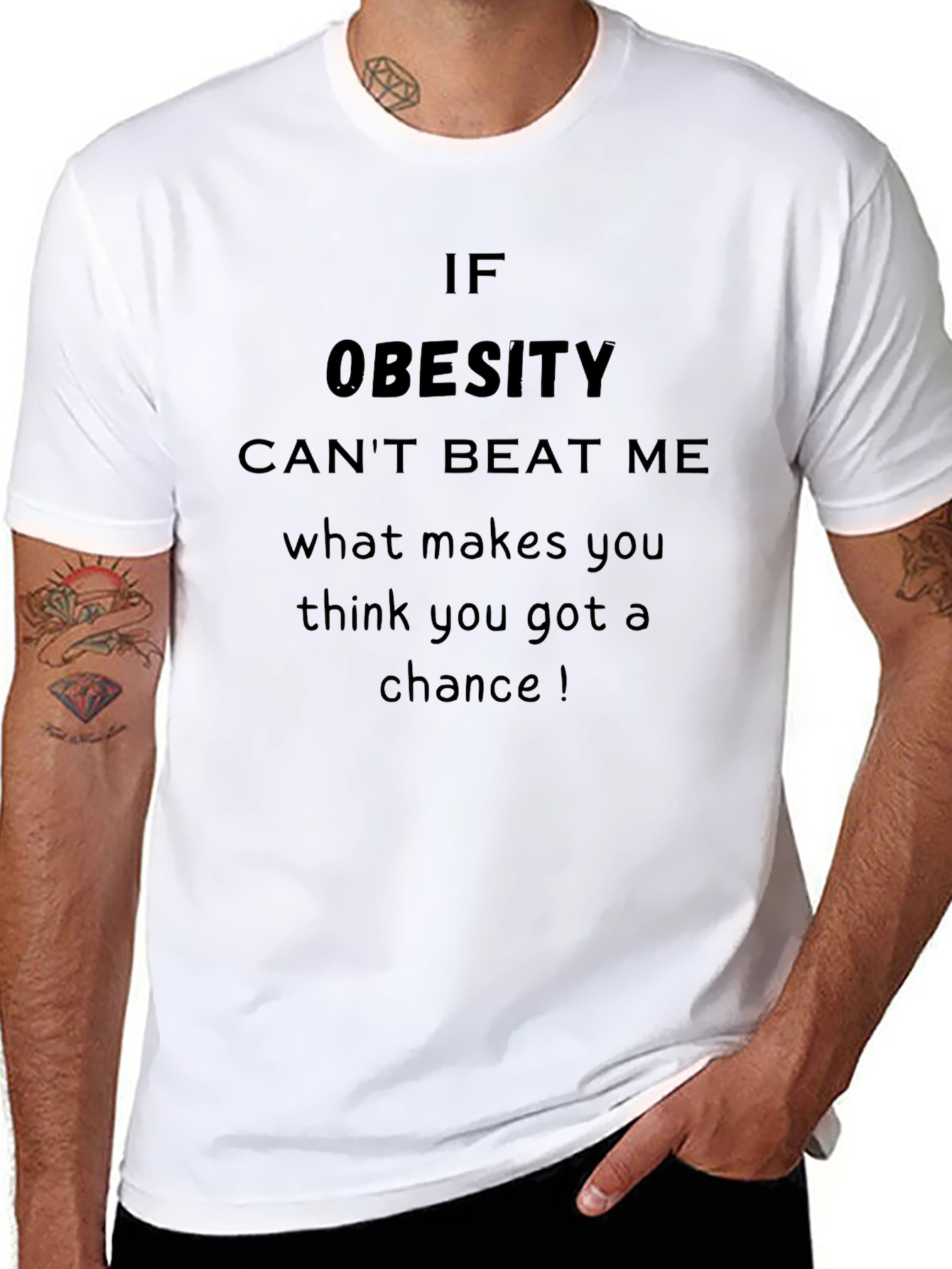 Obesity Cant Beat Me Graphic Tee