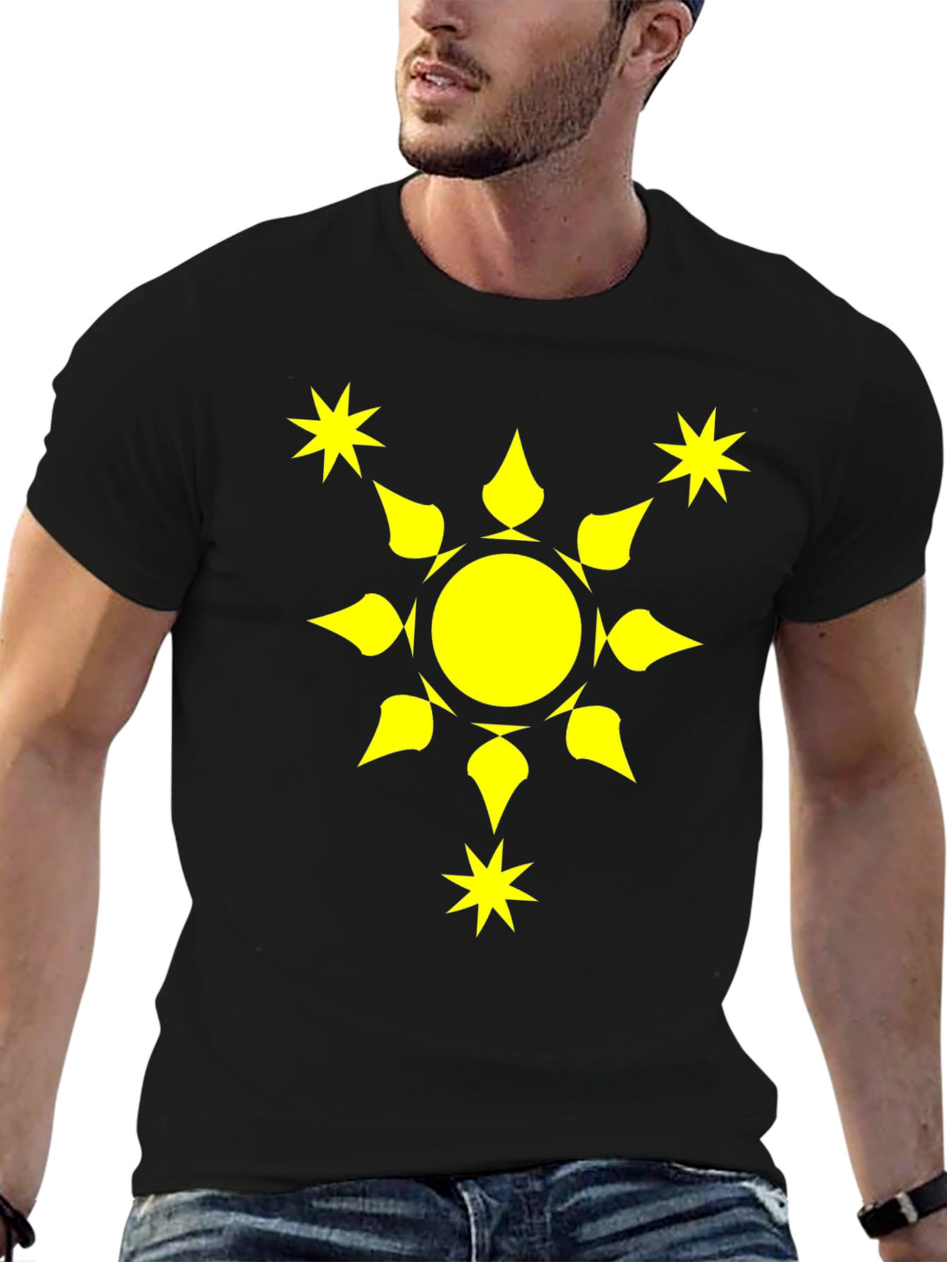 Sunburst Graphic Tee - Black Cotton Comfort Fit