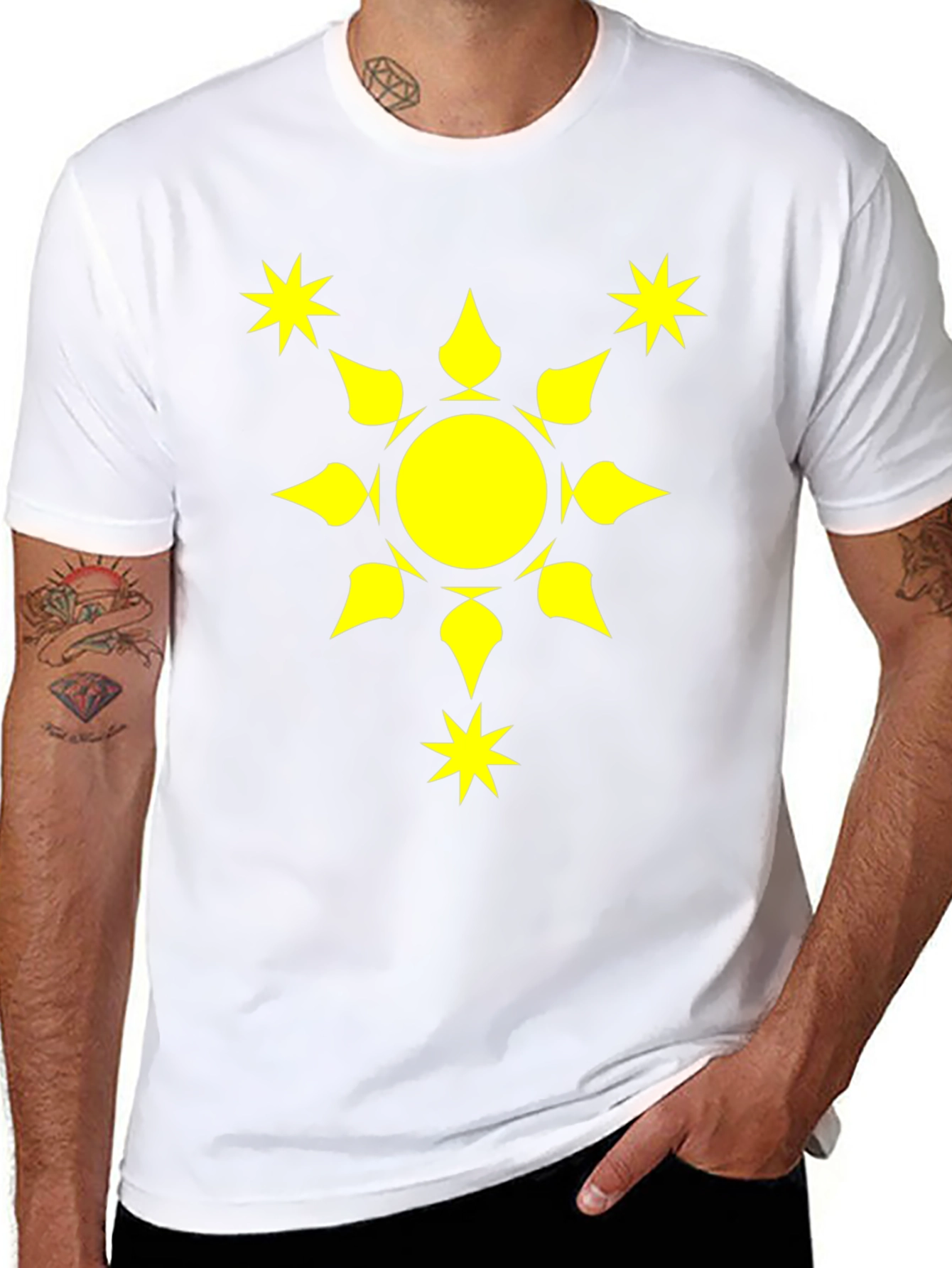 Sunburst Graphic Tee - Black Cotton Comfort Fit