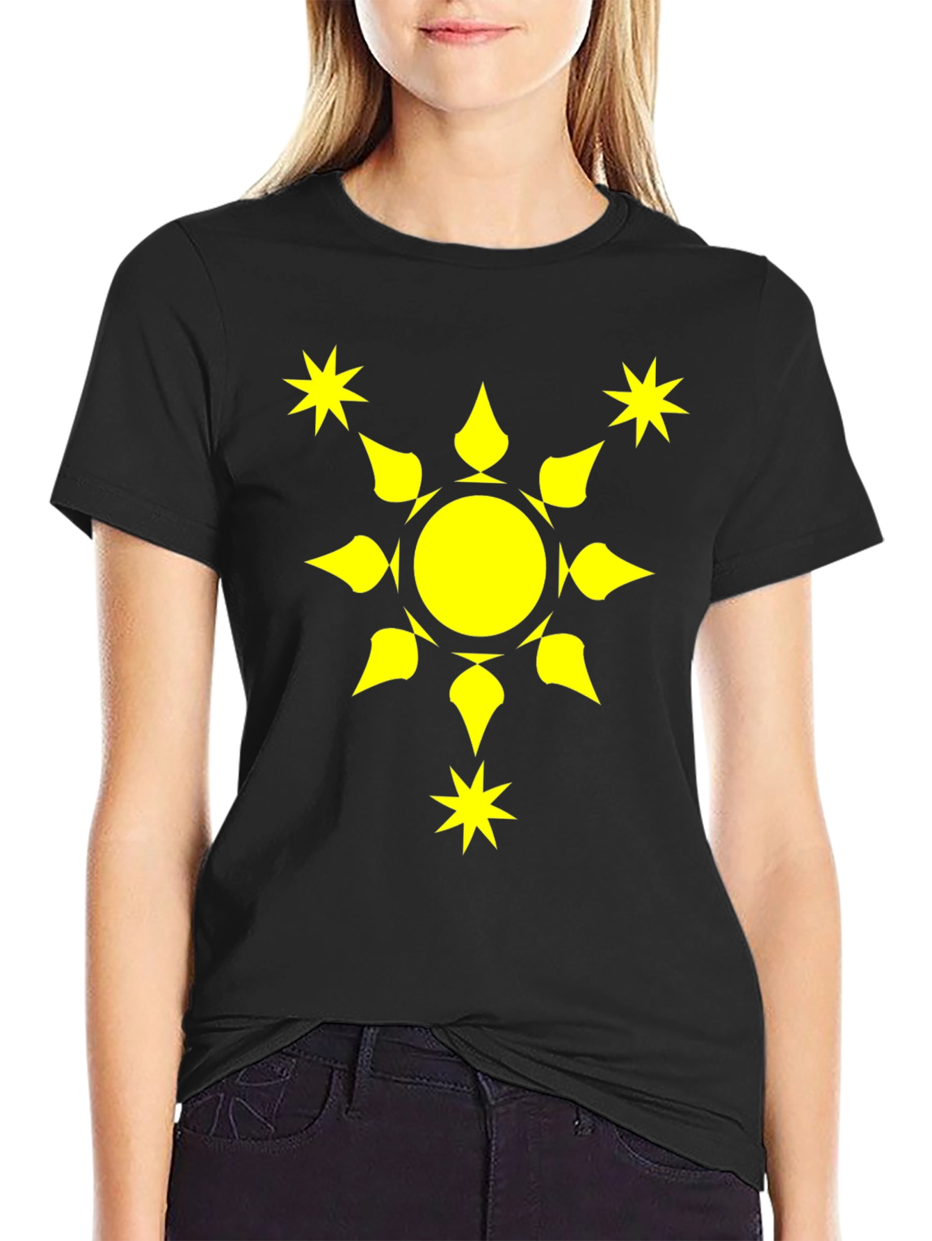 Sunburst Graphic Tee - Black Cotton Comfort Fit