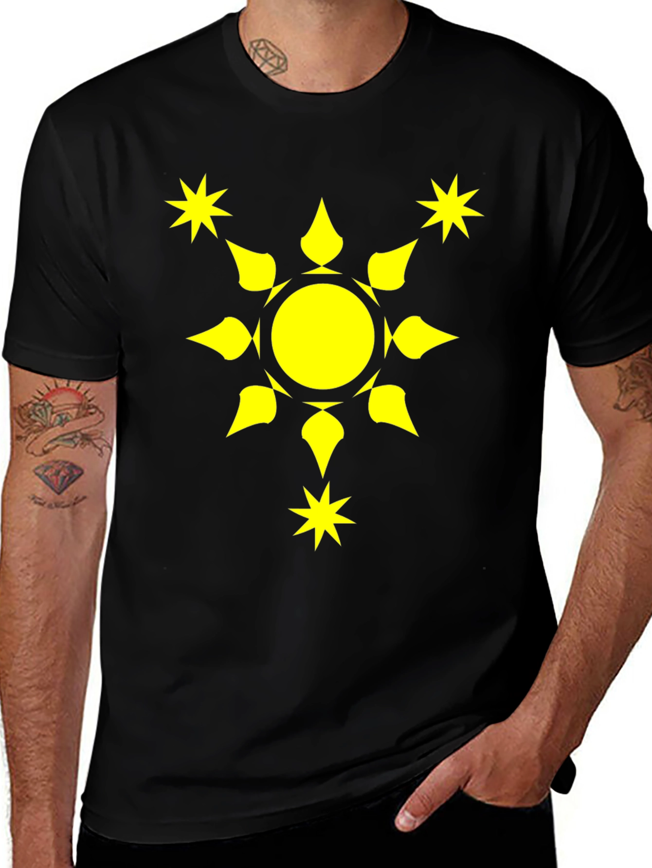 Sunburst Graphic Tee - Black Cotton Comfort Fit