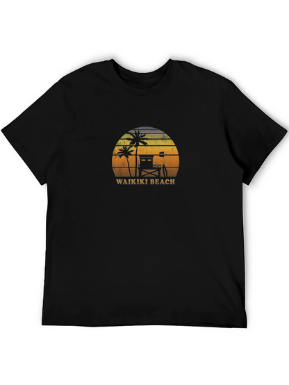 Waikiki Beach Sunset Graphic T-Shirt