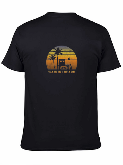 Waikiki Beach Sunset Graphic T-Shirt