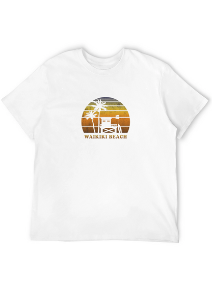 Waikiki Beach Sunset Graphic T-Shirt