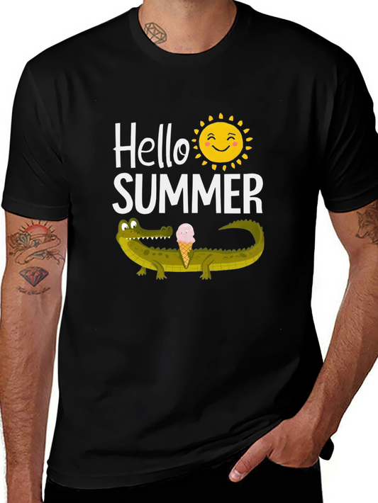 Hello Summer Crocodile Graphic Tee