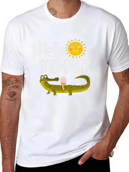 Hello Summer Crocodile Graphic Tee