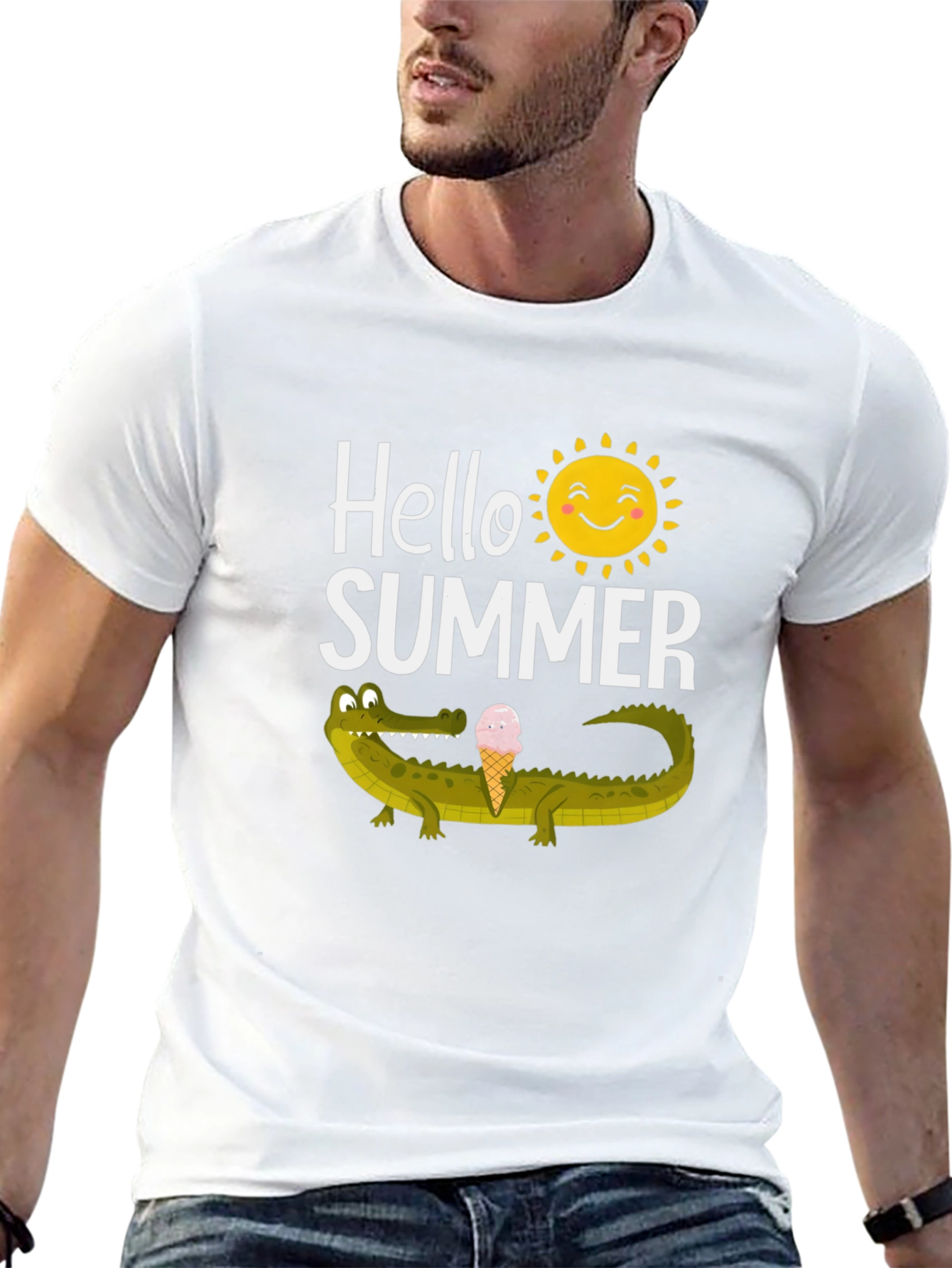 Hello Summer Crocodile Graphic Tee