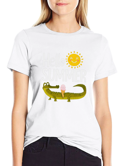 Hello Summer Crocodile Graphic Tee